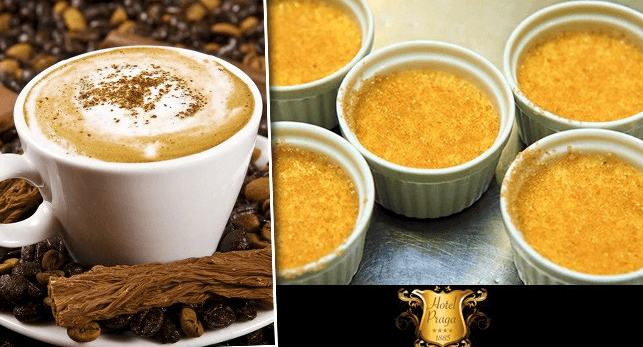Créme brulée k tomu kávička
