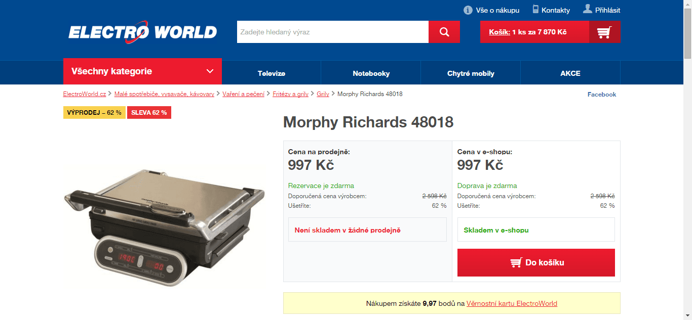 Inteligentní stolní gril Morphy Richards