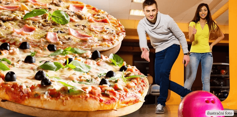 2 pizzy a hodina bowlingu až pro 6 osob