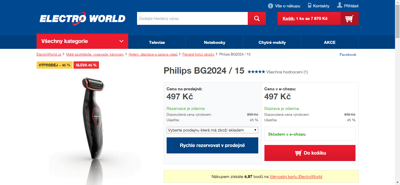 Holící strojek Philips BG 2024/15