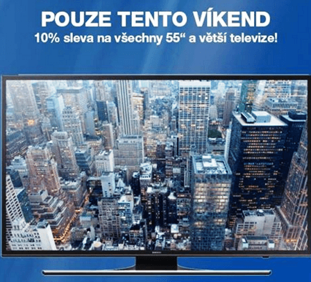 Extra sleva 10% na televize 55" a větší