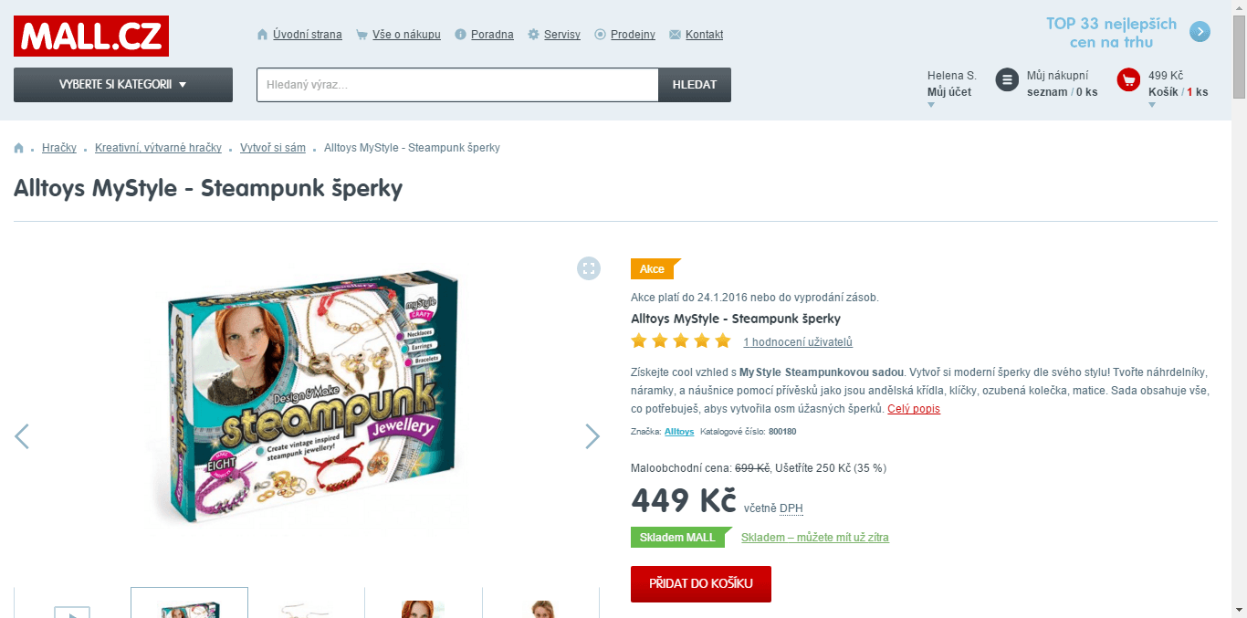 Kreativní sada Alltoys vytvoř si punk šperky