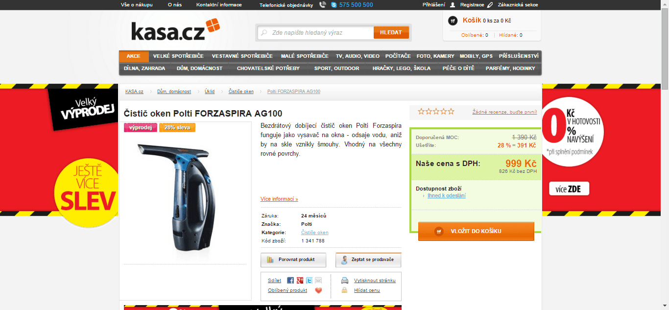 Vysavač na okna Polti + dárek zdarma