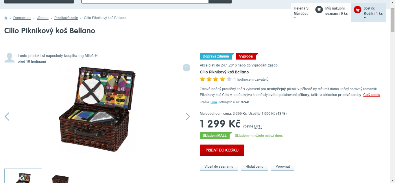 Piknikový koš pro 2 s výbavou