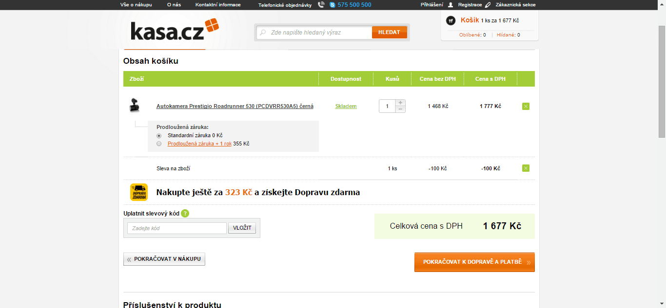 Kamera do auta Prestigio Roadrunner