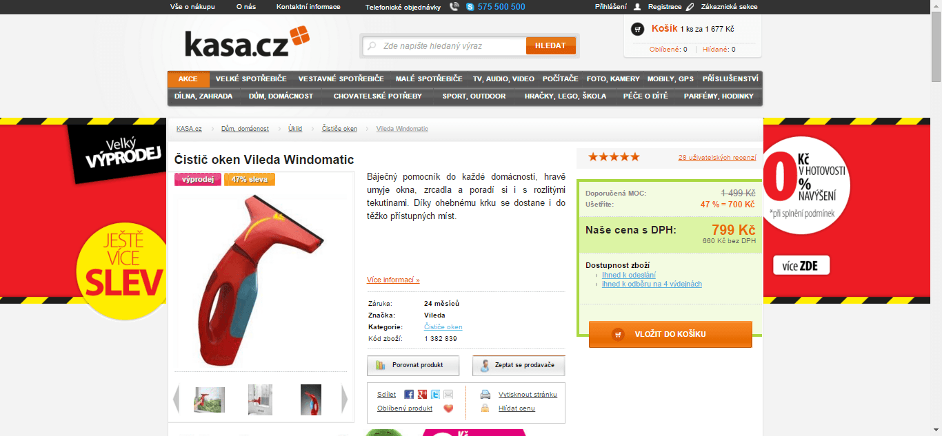 VILEDA Windomatic vysavač na okna