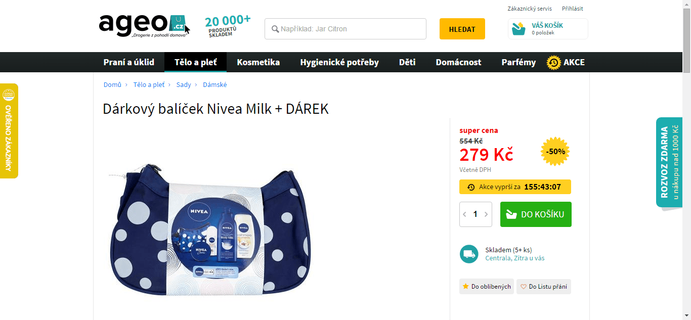 Výprodej dárkových sad Nivea