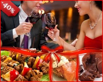 Valentýnské tříchodové menu pro dva