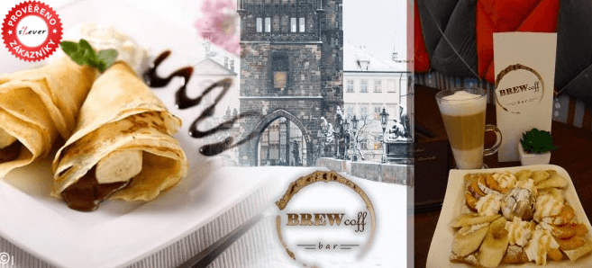 Palačinka s čokoládou, banánem,zmrzlinou+cappucino