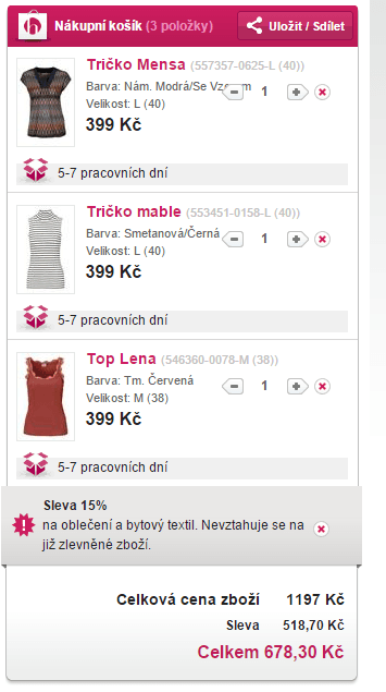 Kup 3 trička za cenu 2 