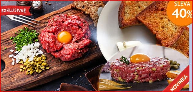 300 nebo 500g nenamíchaný tatarák s topinkami