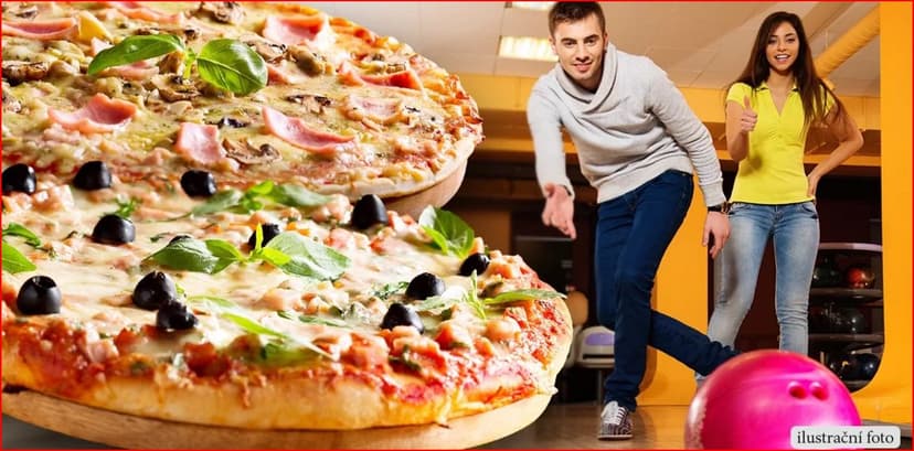 Hodina bowlingu až pro 8 hráčů a dvě chutné pizzy