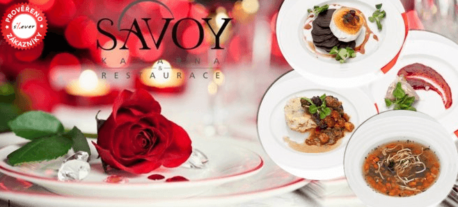 4chodové valentýnské romantické menu se sektem