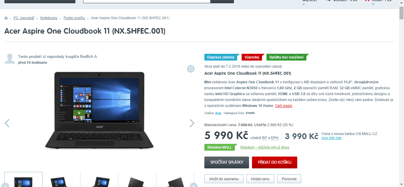 Acer, až 2,16 GHz, 2 GB RAM, 11,6"
