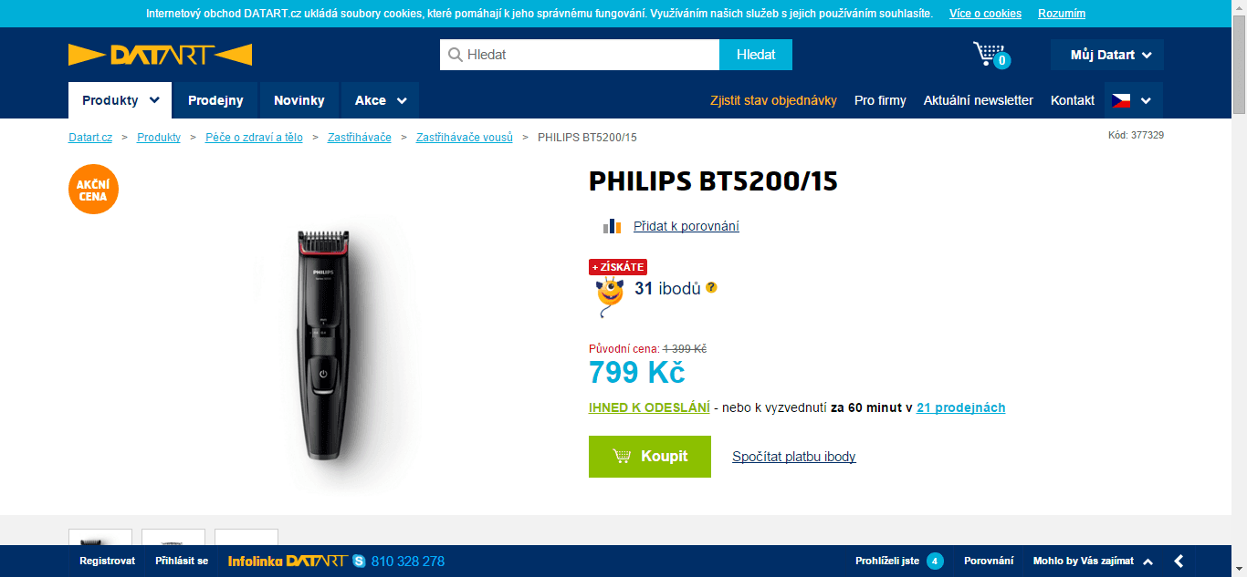 Zastřihovač vousů PHILIPS BT 5200/15