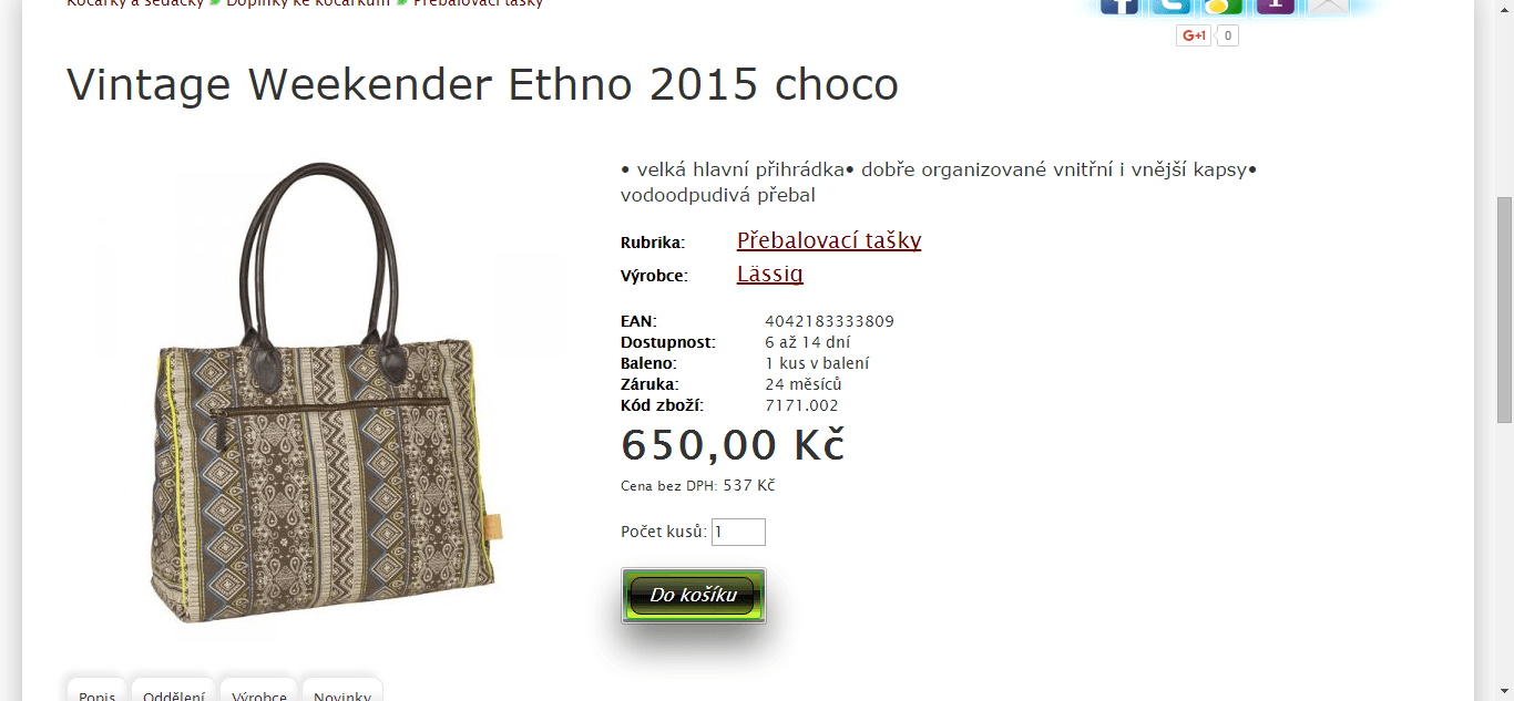 Přebalovací taška LÄSSIG Vintage Weekender Ethno