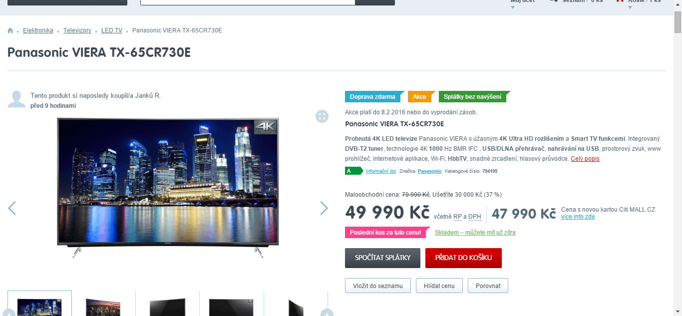 Ultra HD, 3D, Smart, prohnutá, 165 cm, Panasonic