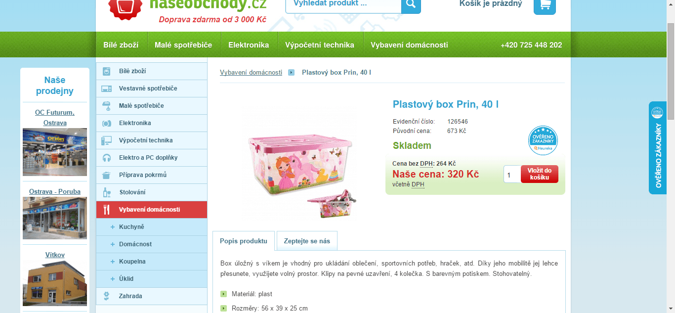 Plastový úložný box Princezna 40 litrů