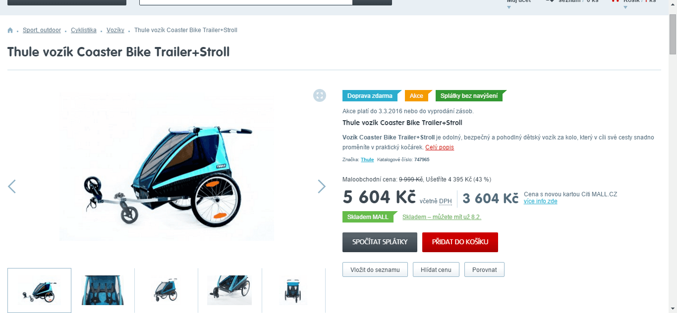 Thule vozík za kolo