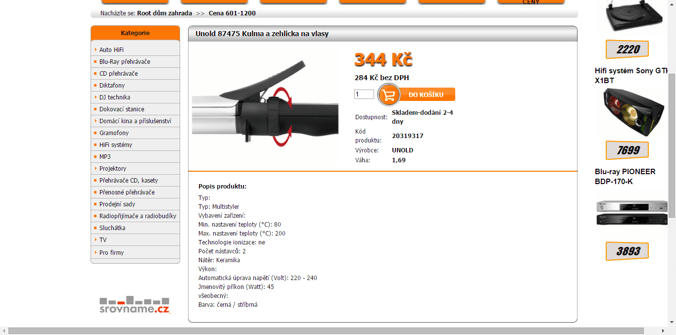 Kulma na vlasy Unold s LED displejem