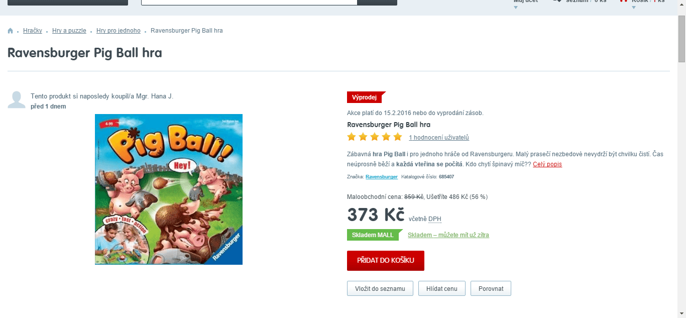 Stolní hra Pig Ball!