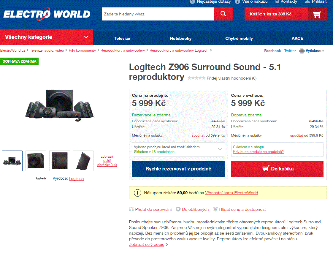 Surround systém Logitech Z-906