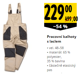 Pracovní kalhoty s laclem - 54%