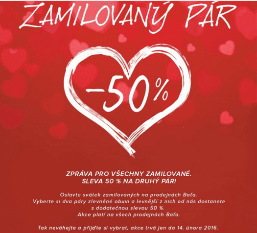 Sleva 50% na druhý pár zlevněných bot