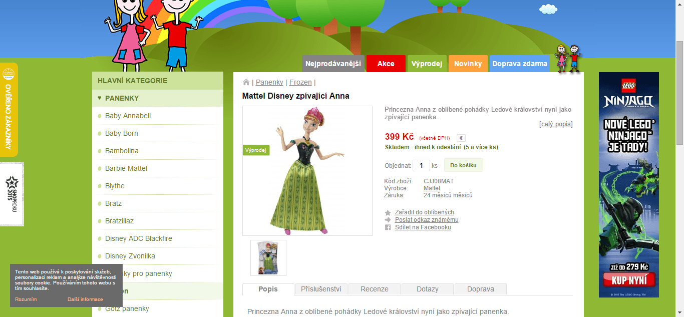 Zpívající panenka Anna, Mattel Disney