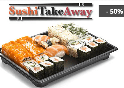50% sleva na čerstvé sushi