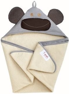 Kojenecká osuška s kapucí - žlutá a šedá