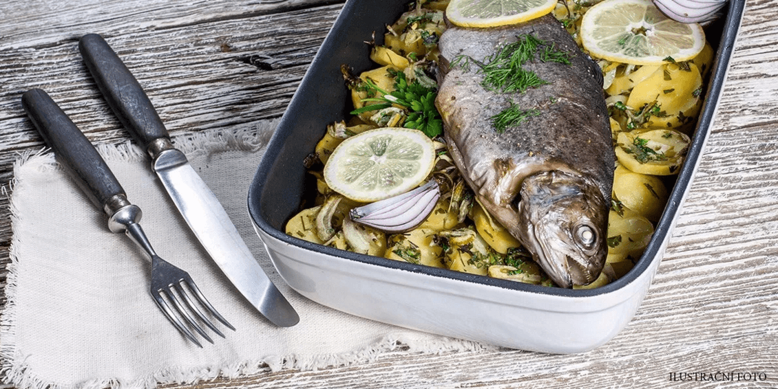 Grilovaný pstruh v Restauraci pod Jasanem-Rokycany
