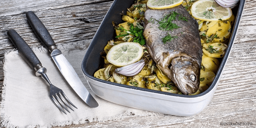 Grilovaný pstruh v Restauraci pod Jasanem-Rokycany