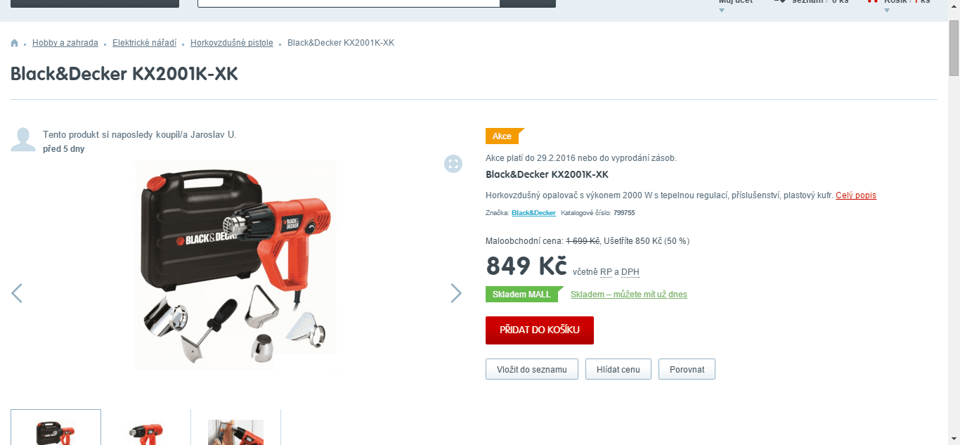 Horkovzdušný opalovač Black&Decker