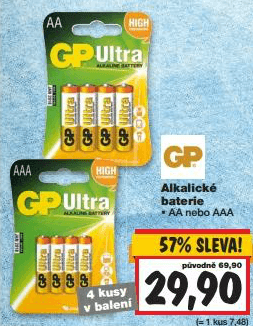 Baterie GP - 57%