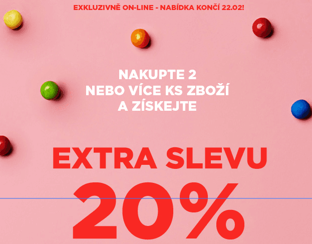 Extra sleva 20% na výprodeje