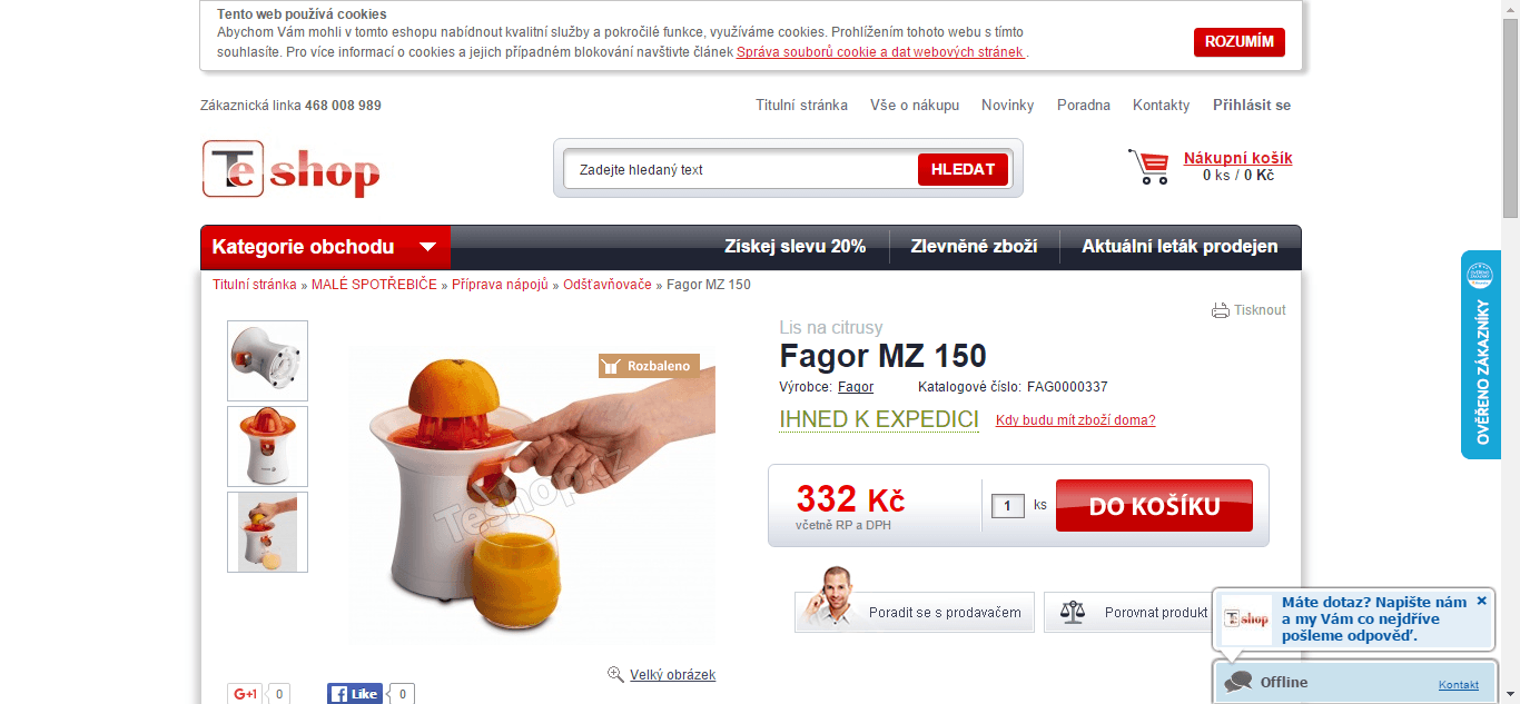 Elektrický citrusovač Fagor