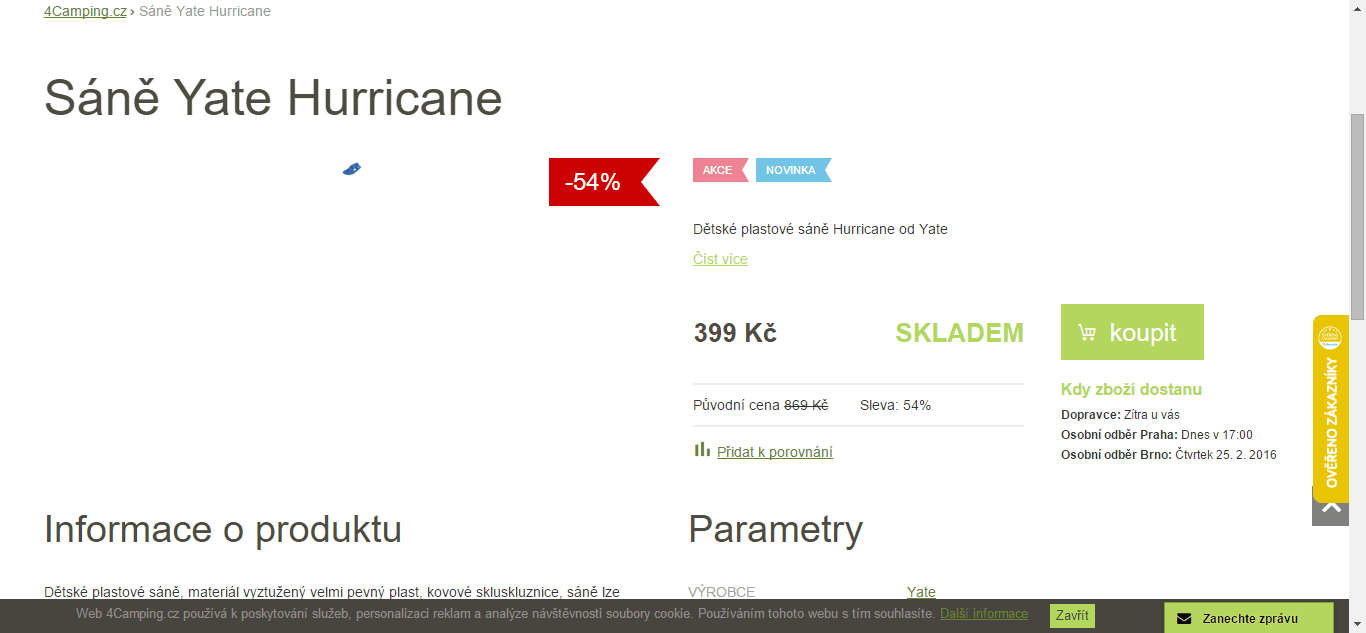 Sáně Yate Hurricane