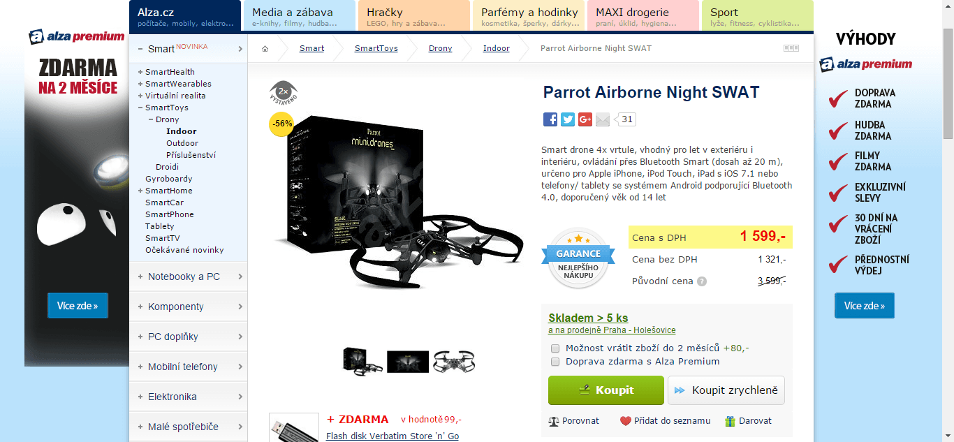 Parrot Airborne Night Drone Swat 