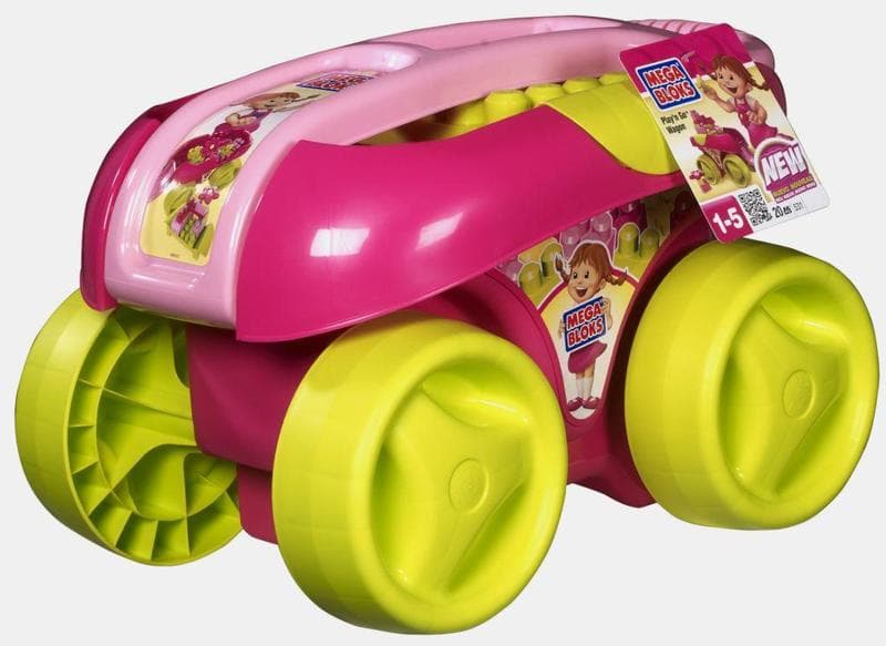 Mega Bloks First Builders - Vozík s kostkami, růžo
