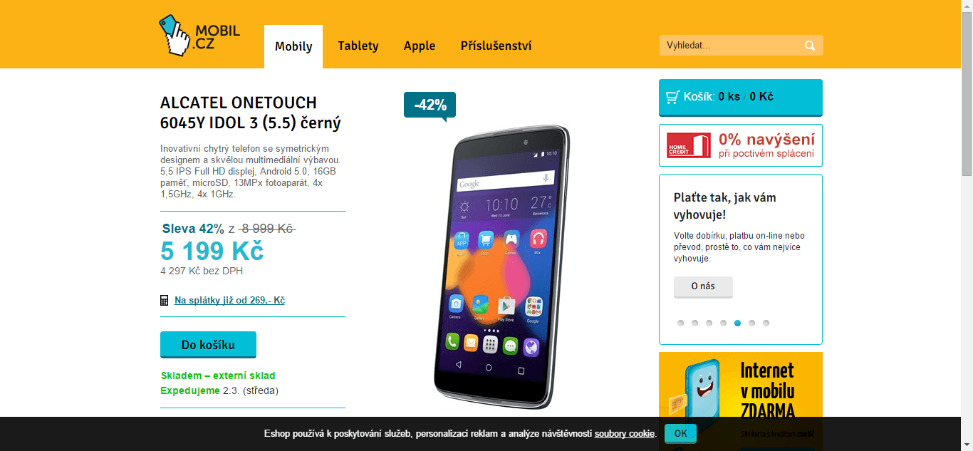 Alcatel Idol 3, 8x 1,5GHz, 2GB RAM, LTE, 5,5"