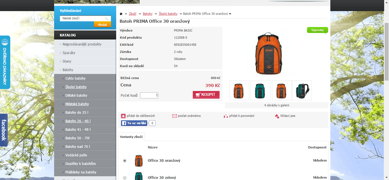 Batoh Prima, 30 l., ntb 17" - různé barvy