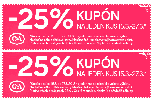 Sleva 25% na vše v C&A