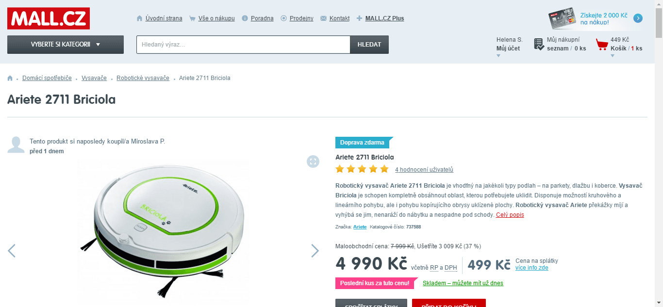 Robotický vysavač Ariette-Scarlett 2711