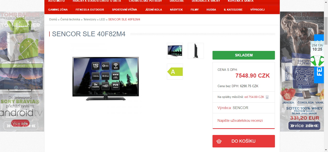 Full HD, LED, Smart TV, 100 cm, Sencor