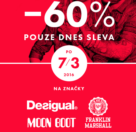 Sleva 60% na Desiqual, FM a Moon Boot