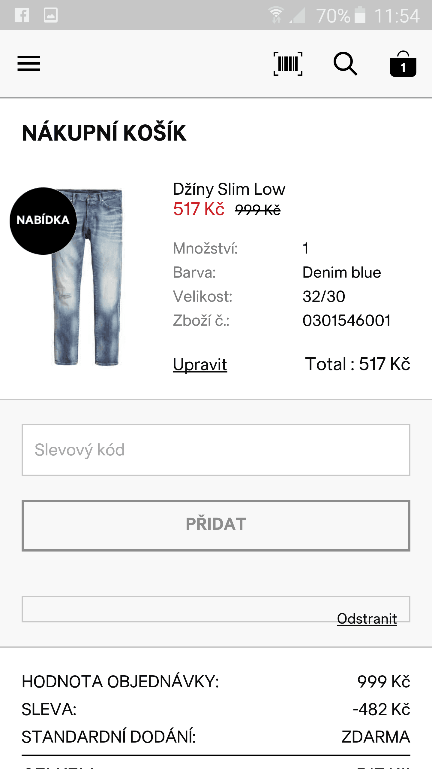 Denim a kalhoty se slevou 40%