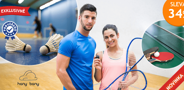 Squash, badminton či stolní tenis na 60 min