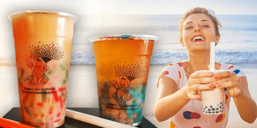 Velký Bubble tea s ovocnou příchutí