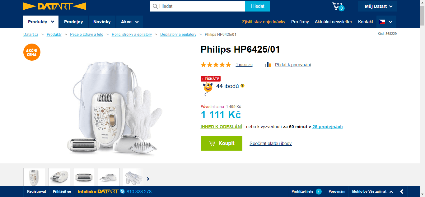 Dámský depilátor Philips s příslušenstvím